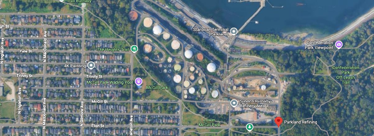 La sécurité de la population est une préoccupation majeure, car la raffinerie de Parkland est située à proximité immédiate de quartiers résidentiels