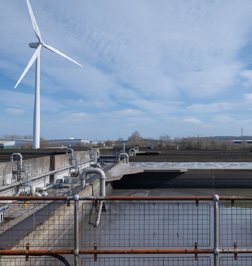 Site extérieur d'une station d'épuration.